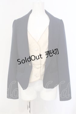 画像1: axes femme / ベストレイヤードジャケット M ネイビー×アイボリー O-25-05-29-038-AX-JA-IG-OS