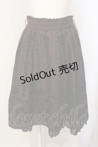 axes femme / 花フロッキープリントスカート M ワイン O-25-05-29-040-AX-SK-IG-OS