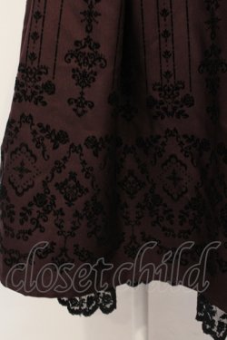 画像2: axes femme / 花フロッキープリントスカート M ワイン O-25-05-29-040-AX-SK-IG-OS