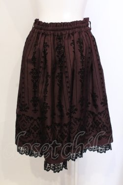 画像3: axes femme / 花フロッキープリントスカート M ワイン O-25-05-29-040-AX-SK-IG-OS