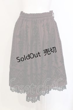 画像3: axes femme / 花フロッキープリントスカート M ワイン O-25-05-29-040-AX-SK-IG-OS