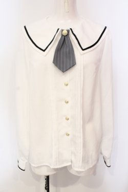 画像1: Amavel / 2025年福袋 ブラウス  シロ×グレー O-25-05-29-045-CA-BL-IG-OS