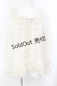 PINK HOUSE / チュールフラワーオーバーブラウス  キナリ O-25-05-29-049-LO-BL-OW-OS