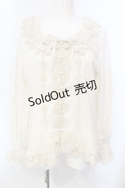 画像1: PINK HOUSE / チュールフラワーオーバーブラウス  キナリ O-25-05-29-049-LO-BL-OW-OS