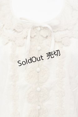 画像2: PINK HOUSE / チュールフラワーオーバーブラウス  キナリ O-25-05-29-049-LO-BL-OW-OS