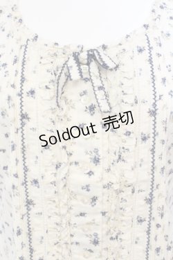 画像2: PINK HOUSE / 小花柄ノースリーブブラウス  キナリ×ブルー O-25-05-29-051-LO-TO-OW-OS