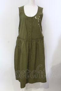 PINK HOUSE / ナチュラルキャンバスワンピース  オリーブグリーン O-25-05-29-061-LO-OP-OW-ZT374