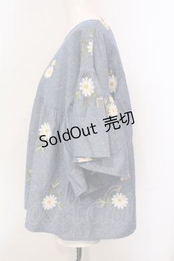 画像2: 【SALE】PINK HOUSE / ダンガリーマーガレット刺繍ブラウス  ブルー O-25-05-29-065-LO-BL-OW-ZT400