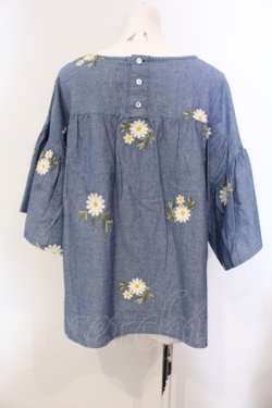 画像3: PINK HOUSE / ダンガリーマーガレット刺繍ブラウス  ブルー O-25-05-29-065-LO-BL-OW-OS
