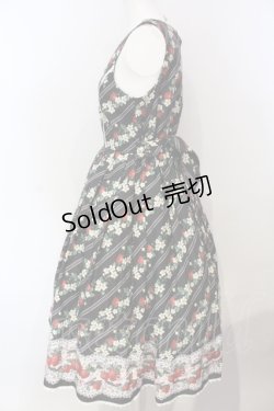 画像4: axes femme kawaii / いちご柄ジャンパースカート M クロ O-25-05-29-005-AX-OP-IG-OS