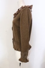 画像3: 【SALE】PINK HOUSE / レース使いフリルニットカーディガン  ブラウン O-25-05-29-071-LO-TO-OW-ZT425 (3)