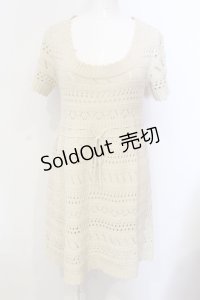 Ph Blue / 透かし編みニットワンピース  アイボリー O-25-05-29-074-LO-TO-OW-OS