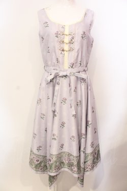 画像1: axes femme / Mulhouse Collection フラワーパネル柄イレヘムワンピース M ラベンダー O-25-05-29-006-AX-OP-IG-OS