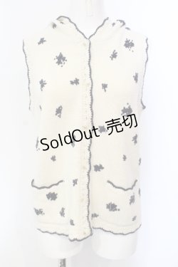 画像1: PINK HOUSE / 花刺繍ニットベスト  キナリ×ブルー O-25-05-29-076-LO-TO-OW-OS
