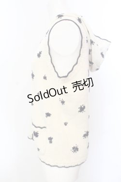 画像2: PINK HOUSE / 花刺繍ニットベスト  キナリ×ブルー O-25-05-29-076-LO-TO-OW-OS