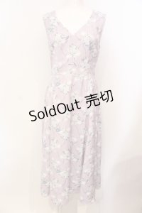 axes femme POETIQUE / フロレゾンロングワンピース M ラベンダー O-25-05-29-007-AX-OP-IG-ZT085