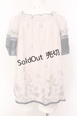 画像2: axes femme / アネモネ柄パイピングブラウス M ピンク×ネイビー O-25-05-29-009-AX-BL-IG-OS