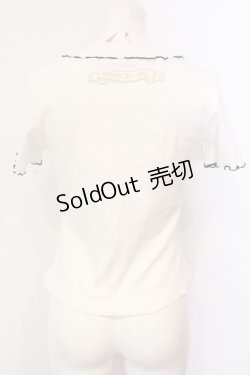 画像2: axes femme POETIQUE / メッセージ刺繍メローフリルカットソー M シロ O-25-05-29-010-AX-TO-IG-OS