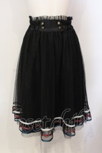 axes femme POETIQUE / ラインデザインチュールスカート M クロ O-25-05-29-012-AX-SK-IG-OS