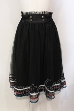 画像1: axes femme POETIQUE / ラインデザインチュールスカート M クロ O-25-05-29-012-AX-SK-IG-OS