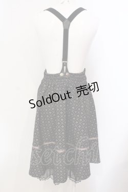 画像3: axes femme POETIQUE / サス付ヴィンテージ柄スカート M クロ O-25-05-29-014-AX-SK-IG-OS