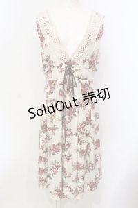 axes femme / クラシック花柄ジャンスカ M アイボリー O-25-05-29-015-AX-OP-IG-OS