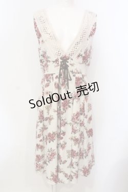 画像1: axes femme / クラシック花柄ジャンスカ M アイボリー O-25-05-29-015-AX-OP-IG-OS