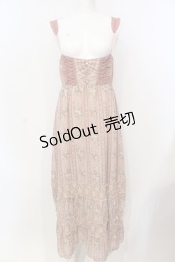 画像1: axes femme / ストライプ柄マキシワンピース M ピンク O-25-05-29-018-AX-OP-IG-OS