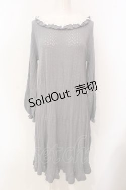 画像1: axes femme / ローズレースニットワンピース M グレー O-25-05-29-009-AX-OP-IG-OS