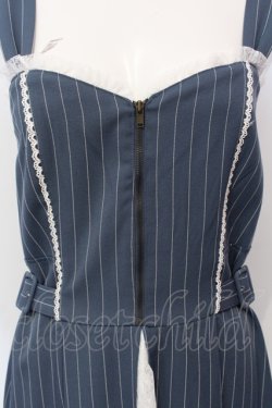 画像2: axes femme POETIQUE / レース切替ロングワンピース M ブルー O-25-05-29-020-AX-OP-IG-OS