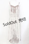 axes femme / ローズ柄レースキャミワンピース M ブラウン×オフシロ O-25-05-29-021-AX-OP-IG-OS