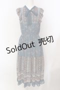 axes femme / パッチワーク花柄ロングワンピース M ブルー O-25-05-29-026-AX-OP-IG-OS