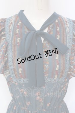 画像2: axes femme / パッチワーク花柄ロングワンピース M ブルー O-25-05-29-026-AX-OP-IG-OS