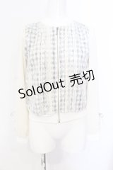 axes femme POETIQUE / レース重ねブルゾン M アイボリー×クロ O-25-05-29-027-AX-JA-IG-OS