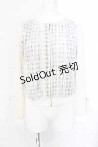 axes femme POETIQUE / レース重ねブルゾン M アイボリー×クロ O-25-05-29-027-AX-JA-IG-OS