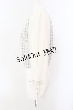 画像2: axes femme POETIQUE / レース重ねブルゾン M アイボリー×クロ O-25-05-29-027-AX-JA-IG-OS
