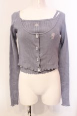 画像1: Maison de FLEUR / Elsa/ニットアンサンブル F グレイッシュブルー O-25-05-29-028-LO-TO-IG-ZT548 (1)
