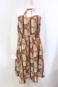 axes femme POETIQUE / ショコラレジメストライプワンピース M ブラウン×シロ O-25-05-29-029-AX-OP-IG-OS