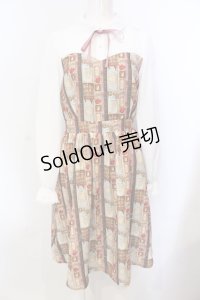 axes femme POETIQUE / ショコラレジメストライプワンピース M ブラウン×シロ O-25-05-29-029-AX-OP-IG-ZT353