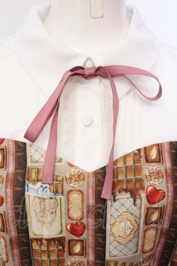 画像2: axes femme POETIQUE / ショコラレジメストライプワンピース M ブラウン×シロ O-25-05-29-029-AX-OP-IG-OS