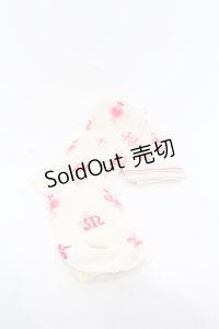 Jane Marple / 20thアニバーサリーソックス  アイボリー×ピンク O-25-05-30-064-JM-ZA-IG-ZT394-F005