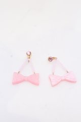 MILK / リボンイヤリング  ピンク O-25-05-30-066-ML-AC-IG-ZT445-F001