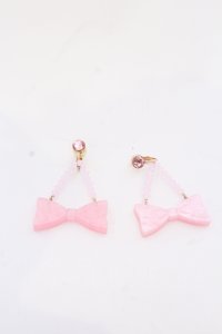 MILK / リボンイヤリング  ピンク O-25-05-30-066-ML-AC-IG-ZT445-F001