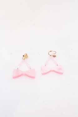 画像2: MILK / リボンイヤリング  ピンク O-25-05-30-066-ML-AC-IG-OS