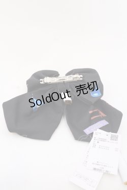 画像2: axes femme kawaii / 彼岸の白狐会柄リボンバレッタ  クロ O-25-05-30-071-AX-AC-IG-OS