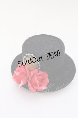 画像1: metamorphose / Roseミニハット  レース×赤バラ O-25-05-30-079-ME-AC-IG-OS