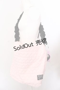 画像1: majoretty / MRハートキルトSD ショルダーバッグ  ピンク×クロ O-25-05-30-010-LO-BG-IG-OS
