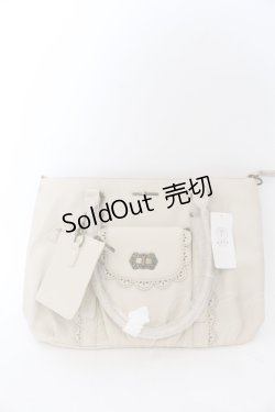 画像1: axes femme / 型押し×スカラップA4トート 370×280×140mm アイボリー O-25-05-30-014-AX-BG-IG-ZT-K013
