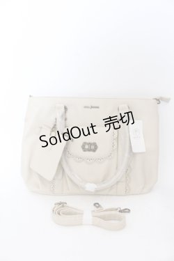 画像3: axes femme / 型押し×スカラップA4トート 370×280×140mm アイボリー O-25-05-30-014-AX-BG-IG-ZT-K013