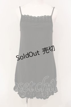 画像1: PINK HOUSE / 裾レースキャミソール  クロ O-25-05-31-035-LO-TO-OW-OS